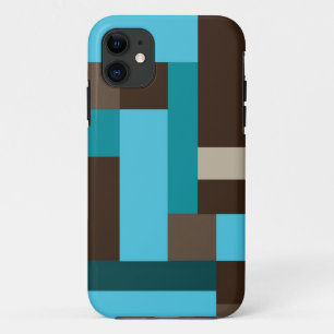 Turkoois Blauw Blauwgroen & Bruin Geometrisch Case-Mate iPhone Case