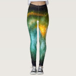 Turkoois blauw blauwgroen oranje sterrenstelsel fo leggings<br><div class="desc">Wees een trendsetter in deze prachtige fotografische leggings van sprankelende witte sterren op een blauwgroen, oranje, groene en zwarte nevel, hemelse achtergrond! Werk, doe boodschappen of hang gewoon rond. Zo uniek, je hoeft je nooit zorgen te maken over copycats! Voeg een effen zwarte top toe voor het ultieme casual sophisticatie....</div>