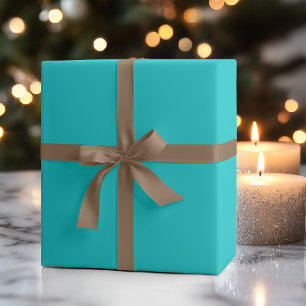 Turkoois Blauw Effen Kleur Klassiek Elegant Cadeaupapier