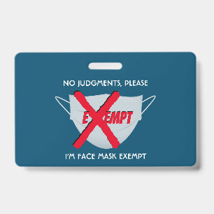 Turkoois Blauw GEEN GEZICHTSMASKER VERPLICHT Badge