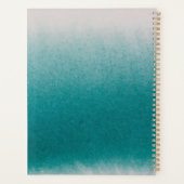 Turkoois Blauw Glitter Aqua Groen Aangepaste Naam Planner (Achterkant)