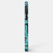 Turkoois Blauw & Goud Chic Werveling Modern Abstra Case-Mate iPhone Case (Achterkant/links)