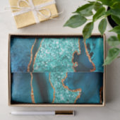 Turkoois Blauw Goud Glitter Tissuepapier (Geschenk)