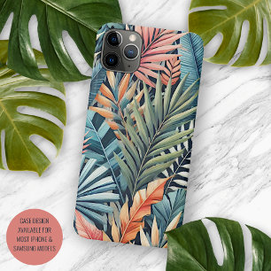 Turkoois Blauw Groen Roze Oranje Bladeren Kunst Pa Case-Mate iPhone Case
