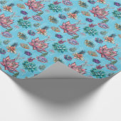 *~ Turkoois Blauw Groen Sappig Patroon Cadeaupapier (Hoek)