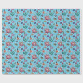 *~ Turkoois Blauw Groen Sappig Patroon Cadeaupapier (Vlak)