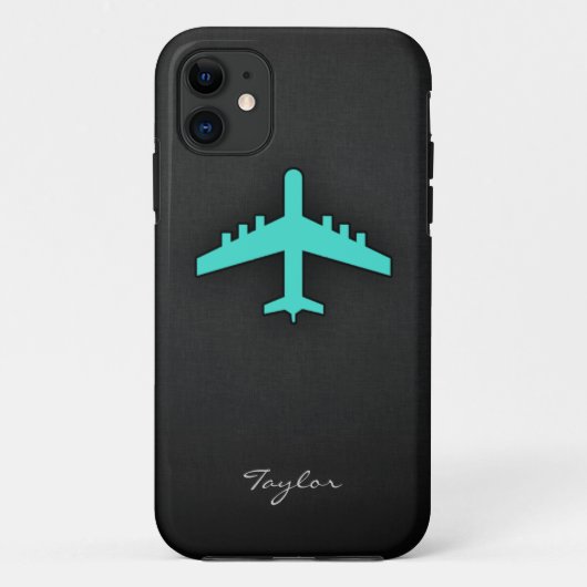 Turkoois; blauw groen vliegtuig Case-Mate iPhone case (Achterkant)