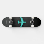 Turkoois; blauw groen vliegtuig skateboard (Horizontaal)