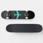 Turkoois; blauw groen vliegtuig skateboard (Horizontaal)