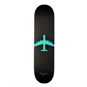 Turkoois; Blauw groen vliegtuig Skateboard