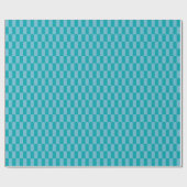 Turkoois Blauw Modern Geblokt Raster Cadeaupapier (Vlak)