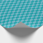 Turkoois Blauw Modern Geblokt Raster Cadeaupapier (Hoek)