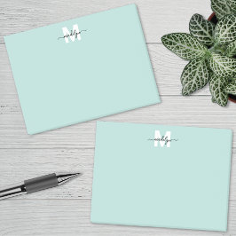 Turkoois Blauw Monogram Post-it® Notes