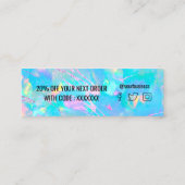 Turkoois blauw opaal edelsteen mini visitekaartje (Achterkant)