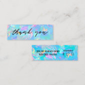 Turkoois blauw opaal edelsteen mini visitekaartje (Voorkant / Achterkant)