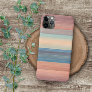 Turkoois Blauw Oranje Waterverf Strepen Kunst Case-Mate iPhone Case