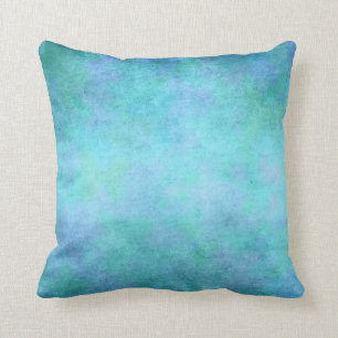 Turkoois Blauw, Paars, Aqua en Violet Waterverf Kussen