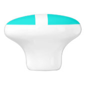 Turkoois Blauw & Strikte Chic Keramische Knop (Zijkant)