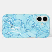Turkoois blauw tot monogram Case-Mate iPhone case (Achterkant (horizontaal))
