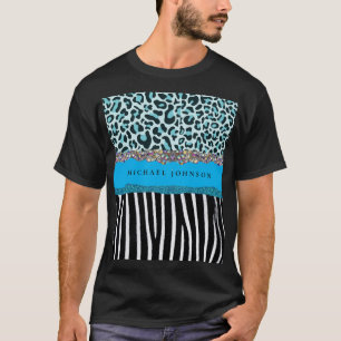 Turkoois Blauw Turquoise Modern Glam Retro Herenov T-shirt