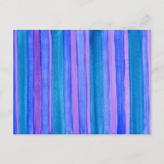Turkoois, blauw, violet geschilderde strepen Brief Briefkaart (Voorkant)