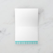 Turkoois Blauw Witte Dank Je Bedankkaart (Binnen)