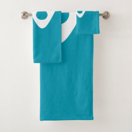 Turkoois Blauw zachte golf en bellen Bad Handdoek