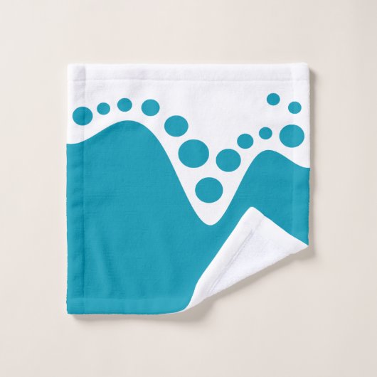 Turkoois Blauw zachte golf en bellen Bad Handdoek (Wasdoekje)