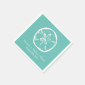 Turkoois blauw Zand dollar strand bruiloft servett Servet (Hoek)