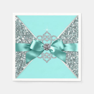 Turkoois Blauwe Diamanten Boog Servet