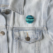 Turkoois Blauwe Gouden Glitter Marmer Aangepaste N Ronde Button 3,2 Cm (In situ)