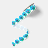 Turkoois Blauwe Madelief Grosgrain Lint (Achterkant)