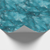 Turkoois Blauwe Marmer  Cadeaupapier (Hoek)