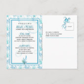 Turkoois Blauwe Octopus Baby Shower Zeeleven Het i Uitnodiging Briefkaart (Achterkant)