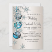 Turkoois blauwe sneeuwvlokken ornamenten kerstfees kaart (Voorkant)