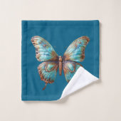 Turkoois Blauwe Vlinders Bad Handdoek (Wasdoekje)