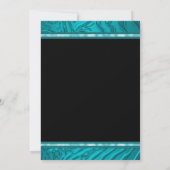Turkoois Blauwe Zebra Bat Mitzvah Uitnodiging (Achterkant)
