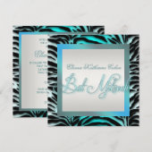 Turkoois Blauwe Zebra Bat Mitzvah Uitnodigingen (Voorkant / Achterkant)
