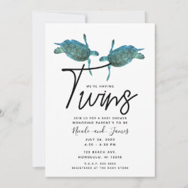 Turkoois Blauwe Zeeschildpadden Oceaan Baby Shower Kaart