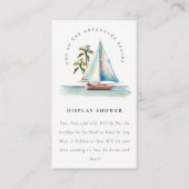 Turkoois Blauwe Zeilboot Palm Weergave Shower Baby Informatiekaartje (Voorkant)