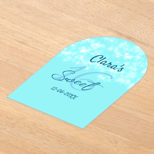 Turkoois blauwgroen agaat zoet 16 jarig toevoegen  acryl uitnodigingen (Laagn)