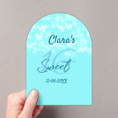 Turkoois blauwgroen agaat zoet 16 jarig toevoegen  acryl uitnodigingen (Insitu (Draagbaar))