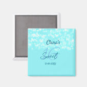 Turkoois blauwgroen agaat zoet 16 jarig toevoegen  magneet (Voorkant / Achterkant)