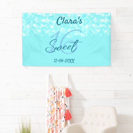 Turkoois blauwgroen agaat zoet 16 jarig toevoegen  spandoek (Insitu)