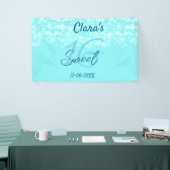 Turkoois blauwgroen agaat zoet 16 jarig toevoegen  spandoek (Beurs)