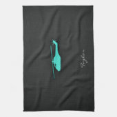 Turkoois; Blauwgroene helikopter Theedoek (Verticaal)