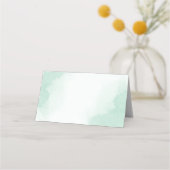 Turkoois bloemen groene bladeren plaatskaartje (Achterkant)