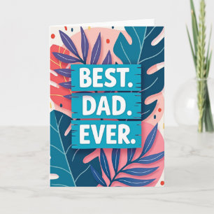 Turkoois Bloemkaart Beste Papa Ooit Kaart