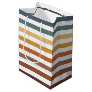TURKOOIS BRUIN ORANJE CREME STREPEN MEDIUM CADEAUZAKJE