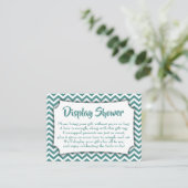 Turkoois Chevron Display Bruiloftsshower Cadeaubij Informatiekaartje (Staand voorkant)